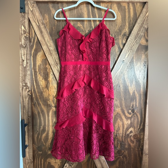 chinese dress ladies Adelyn Rae: Janice 3D Lace Mini Dress: Rose – The Squad Boutique main image 0